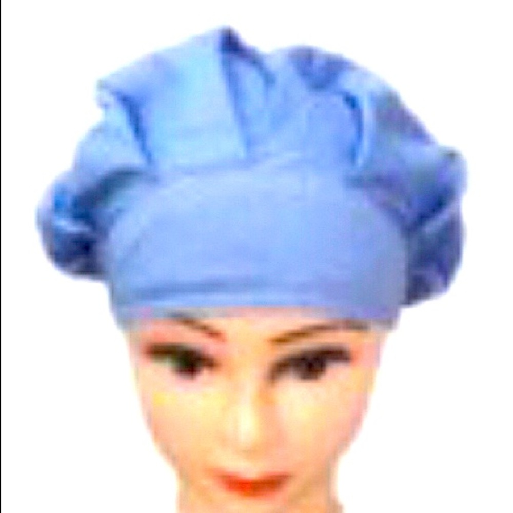 👩‍🍳3/$20 or $9 Bouffant Scrub Cap Light Blue